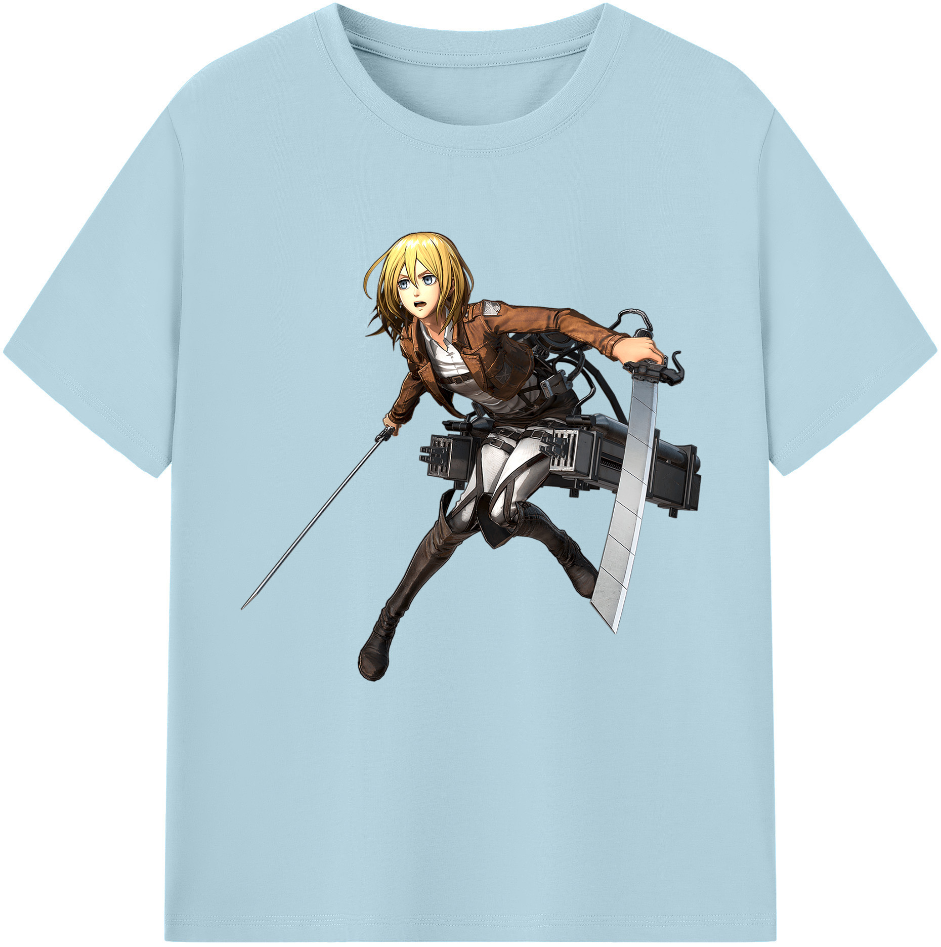 （画像用） 進撃の巨人 クリスタ·レンズ Attack on Titan Christa Lenz 綿100％半袖Tシャツ（フロントプリント）